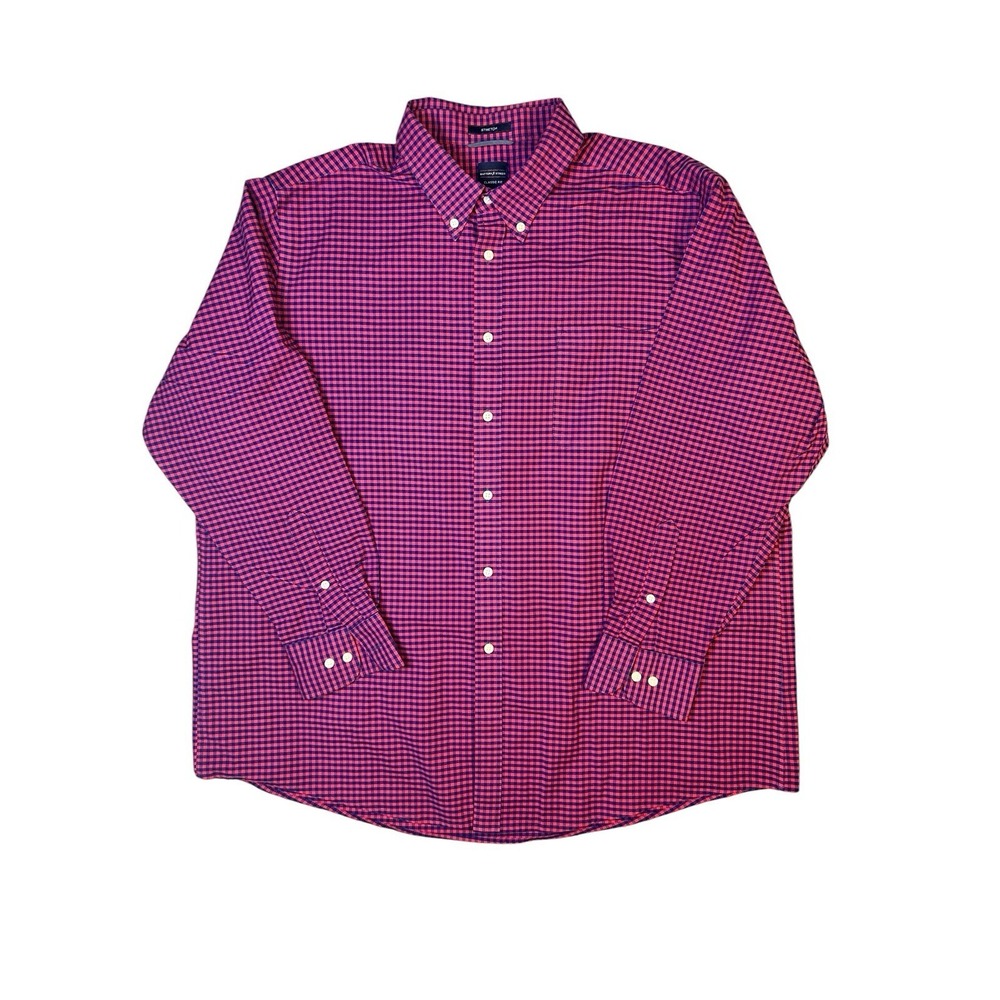 Dockers Battery Street Collection Classic Fit Stretch Check Mens 2XL Red/Blue